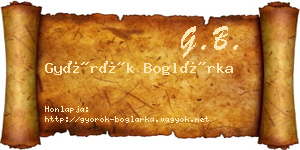 Györök Boglárka névjegykártya